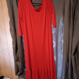 Zenana Outfitters Vibrant Red Long Sleeve Dress